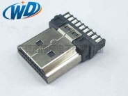 20PIN 加接地线 HDMI 接口公座 焊线高清接头