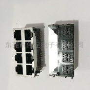 醴陵59 2X4双排8口带屏蔽壳RJ45网络插口