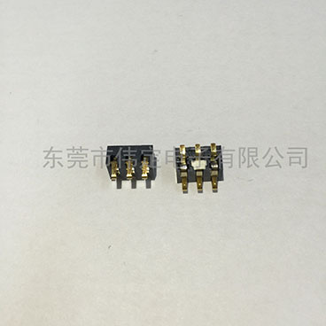 2.5mm间距 内焊3P 弹片手机电池连接器 带定位柱