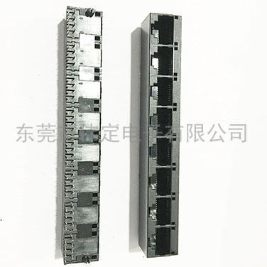 52 1x8垂直插入rj45  8联体网络接插件