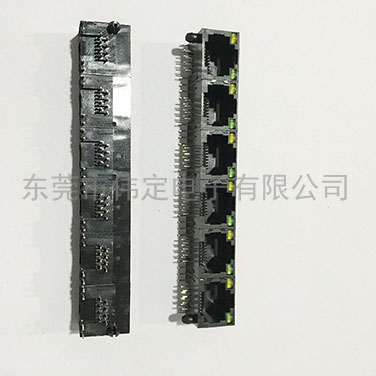 56 1x6全塑带灯拼接型RJ45网络插座