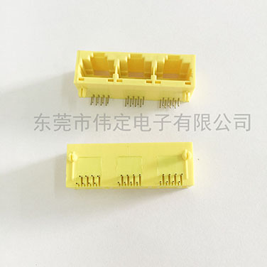 5631 1X3 RJ45全塑黄色 8P8C 三口网络接口