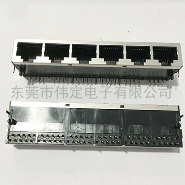 59 1x6 六胞网络插座 8P8C 6口 rj45连接器