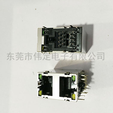 59 2X1双层RJ45网口带灯带屏蔽