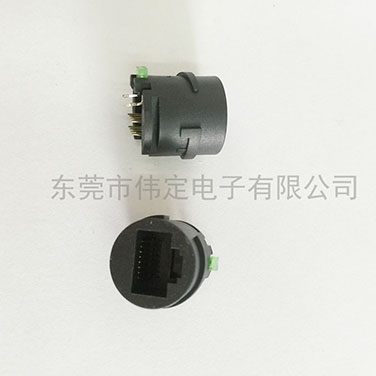 线材专用RJ45连接器带单LED灯 成型网络接口